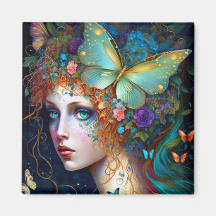 Butterfly Fairy Elf Lady Fantasy Art Magneet
