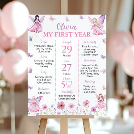 Butterfly Fairy Floral Garden Birthday Milestone Poster