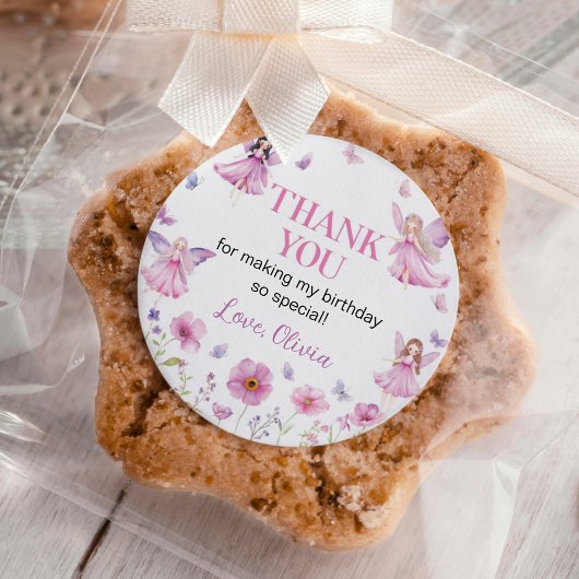 Butterfly Fairy Floral Garden Birthday Ronde Sticker