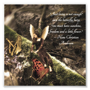 Butterfly Fairy Hans Anderson Quote Foto afdrukken