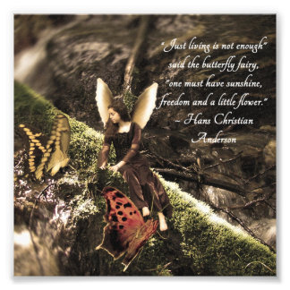 Butterfly Fairy Hans Anderson Quote Foto afdrukken