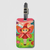 Butterfly Fairy Illustration in Whimsical Forest Bagagelabel (Voorkant (verticaal))