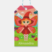 Butterfly Fairy Illustration in Whimsical Forest Cadeaulabel (Voorkant)