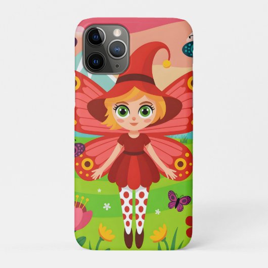 Butterfly Fairy Illustration in Whimsical Forest Case-Mate iPhone Case (Achterkant)