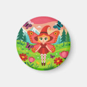 Butterfly Fairy Illustration in Whimsical Forest Magneet (Voorkant)