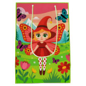 Butterfly Fairy Illustration in Whimsical Forest Medium Cadeauzakje (Achterkant)