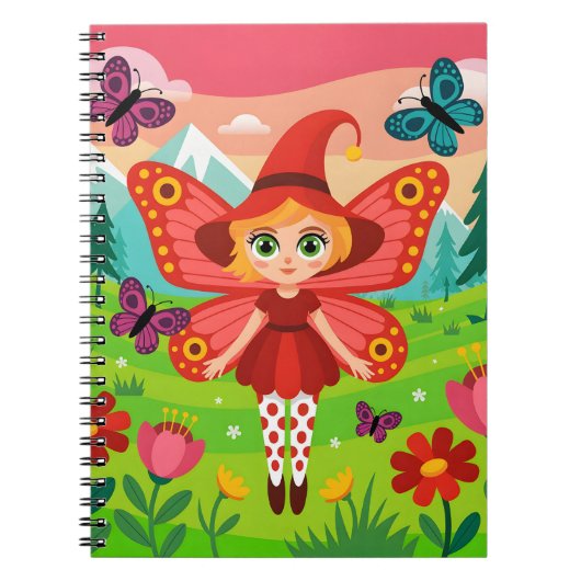 Butterfly Fairy Illustration in Whimsical Forest Notitieboek (Voorkant)