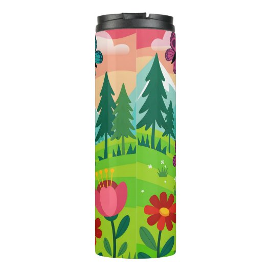 Butterfly Fairy Illustration in Whimsical Forest Thermosbeker (Achterkant)