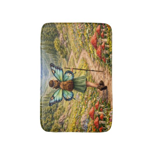 Butterfly Fairy Mountain Hiker | Fairycore Flower Badmat (Voorkant Verticaal)