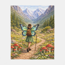 Butterfly Fairy Mountain Hiker | Fairycore Flower Fleece Deken