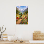 Butterfly Fairy Mountain Hiker | Fairycore Flower Poster (Keuken)
