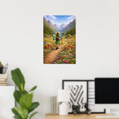 Butterfly Fairy Mountain Hiker | Fairycore Flower Poster (Thuiskantoor)