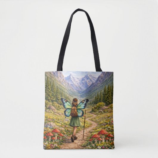 Butterfly Fairy Mountain Hiker | Fairycore Flower Tote Bag (Voorkant)