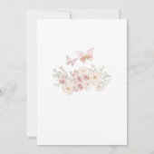 Butterfly Fairy Pink Girl Birthday Invitation Kaart (Achterkant)