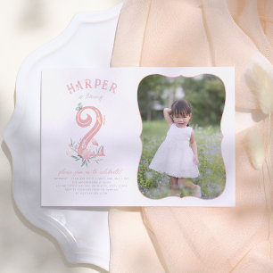 Butterfly Fairytale Floral Girl Foto van Birthday Kaart