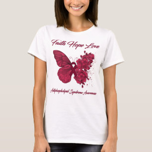 Butterfly Faith Hope Love Antifosfolipid Syndroom T-shirt