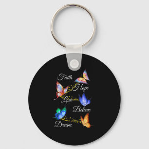 Butterfly Faith Hope Love Geloof Dream Christelijk Sleutelhanger