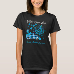 Butterfly Faith Hope Love Juvenile Artritis AWare T-shirt