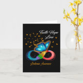 Butterfly Faith Hope Love Leukemia Awareness Kaart (Gele Bloem)