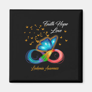 Butterfly Faith Hope Love Leukemia Awareness Magneet