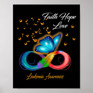 Butterfly Faith Hope Love Leukemia Awareness Poster
