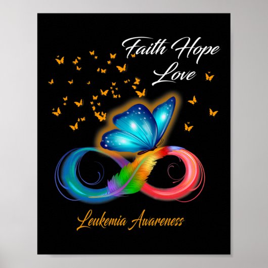 Butterfly Faith Hope Love Leukemia Awareness Poster (Voorkant)
