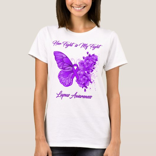 Butterfly Faith Hope Love Lupus Awareness T-shirt (Voorkant)
