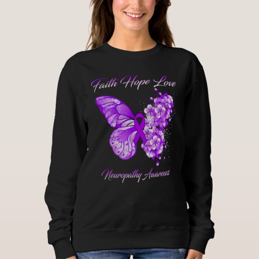 Butterfly Faith Hope Love Neuropathy Awareness Trui (Voorkant)