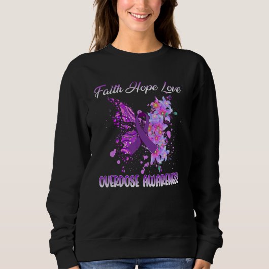 butterfly Faith Hope Love overdose awareness  Wome Trui (Voorkant)