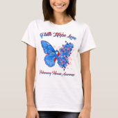 Butterfly Faith Hope Love Pulmonary Fibrosis T-shirt (Voorkant)