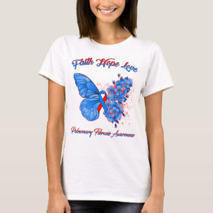 Butterfly Faith Hope Love Pulmonary Fibrosis T-shirt