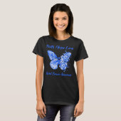Butterfly Faith Hope Love Rectal Cancer Awareness T-shirt (Voorkant volledig)
