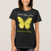 Butterfly Faith Hope Love Sarcoma Cancer Awareness T-shirt (Voorkant)