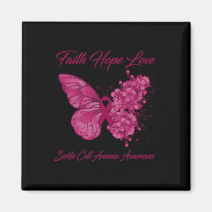 Butterfly Faith Hope Love Sickle Cell Anemia AWare Magneet