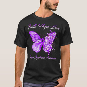 Butterfly Faith Hope Love Turner Syndrome Awarenes T-shirt