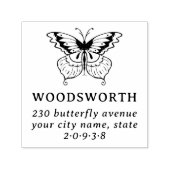  Butterfly Familienaam Return Address Zelfinktende Stempel (Design)