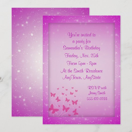 Butterfly Fantasy-uitvindingen Kaart (Voorkant / Achterkant)