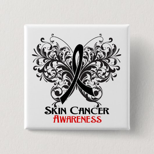 Butterfly Fgrave Skin Cancer Awareness Vierkante Button 5,1 Cm (Voorkant)