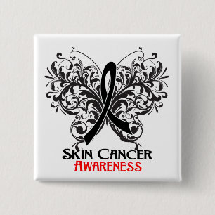 Butterfly Fgrave Skin Cancer Awareness Vierkante Button 5,1 Cm