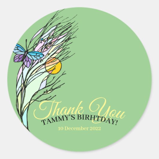 Butterfly Fields Sticker (Voorkant)