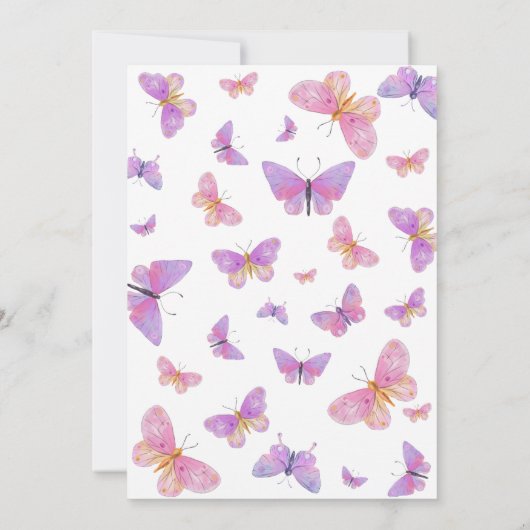 Butterfly First Birthday Kaart (Achterkant)