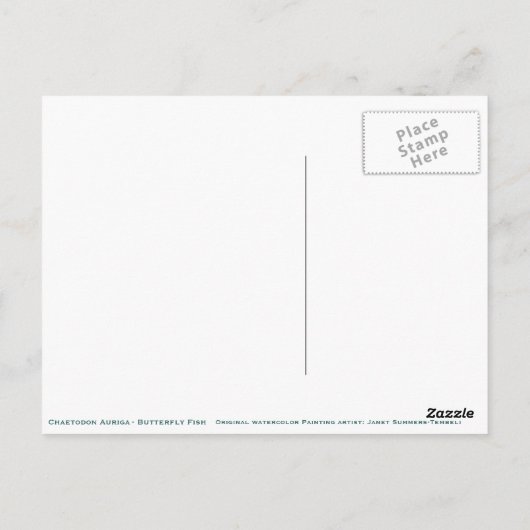 Butterfly fish briefkaart (Achterkant)