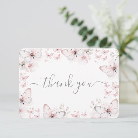 Butterfly Flat Hartelijk dank Bedankkaart (Staand voorkant)
