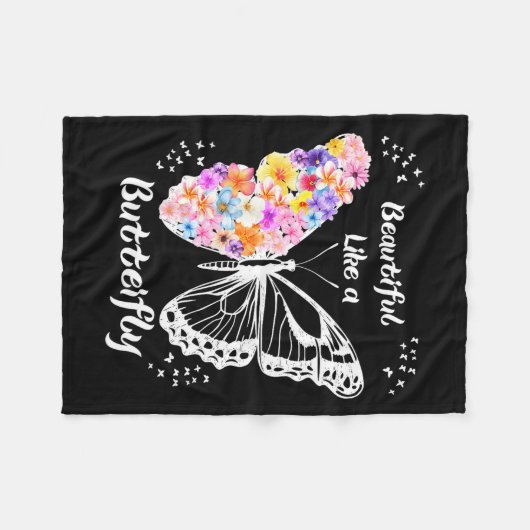 Butterfly  fleece deken (Voorkant (Horizontaal))