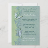 Butterfly Flight Floral Bridal Shower Uitnodiging (Voorkant)