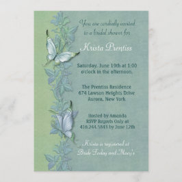Butterfly Flight Floral Bridal Shower Uitnodiging