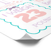 Butterfly Flora First 1st Birthday sign poster (Hoek)