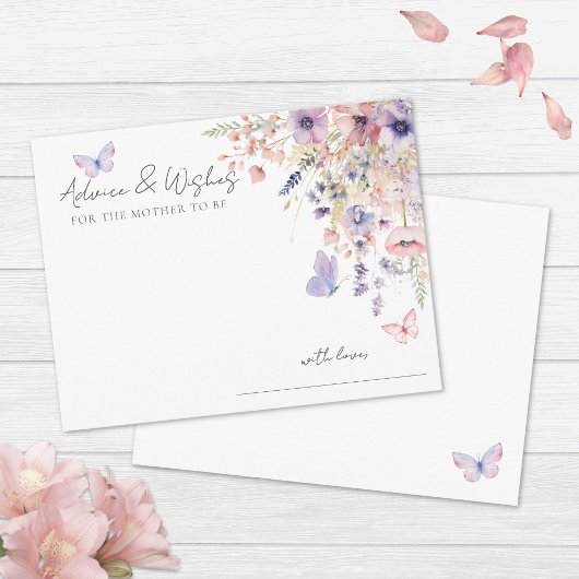 Butterfly Floral Baby shower Advies Informatiekaartje