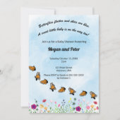 Butterfly Floral Baby shower Invitation Kaart (Voorkant)