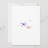 Butterfly Floral Baby Shower Invitation Kaart (Achterkant)